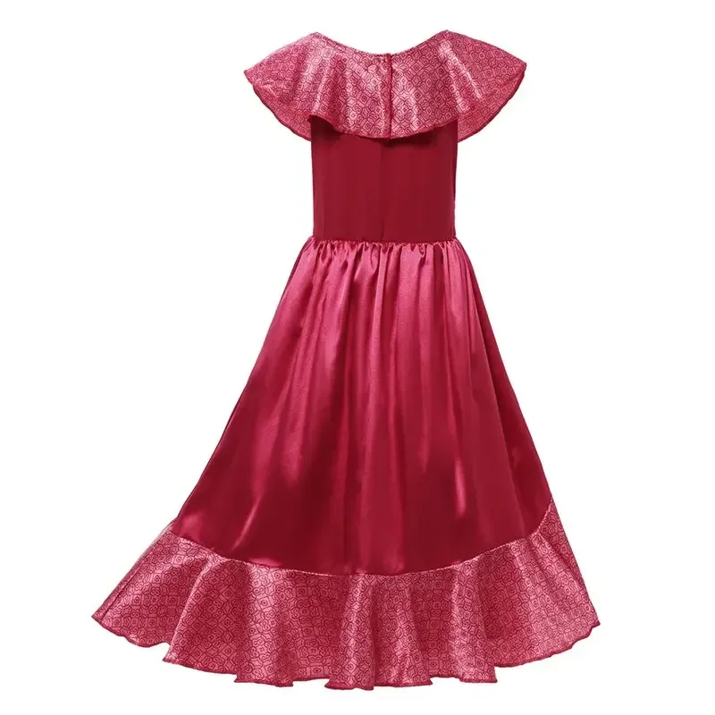 Girl Classic Princess Elena Red Cosplay Costume Kids of Avalor Elena Dress Children Sleeveless Party Halloween Ball Gown Outfi /