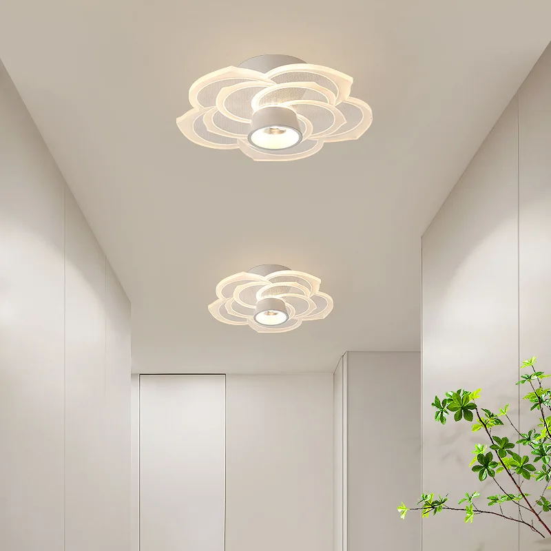 Contemporary Minimalist LED Ceiling Light Electric Fan Nordic Art Romantic Atmosphere Lamps Restaurant Bedroom Entrance Corridor