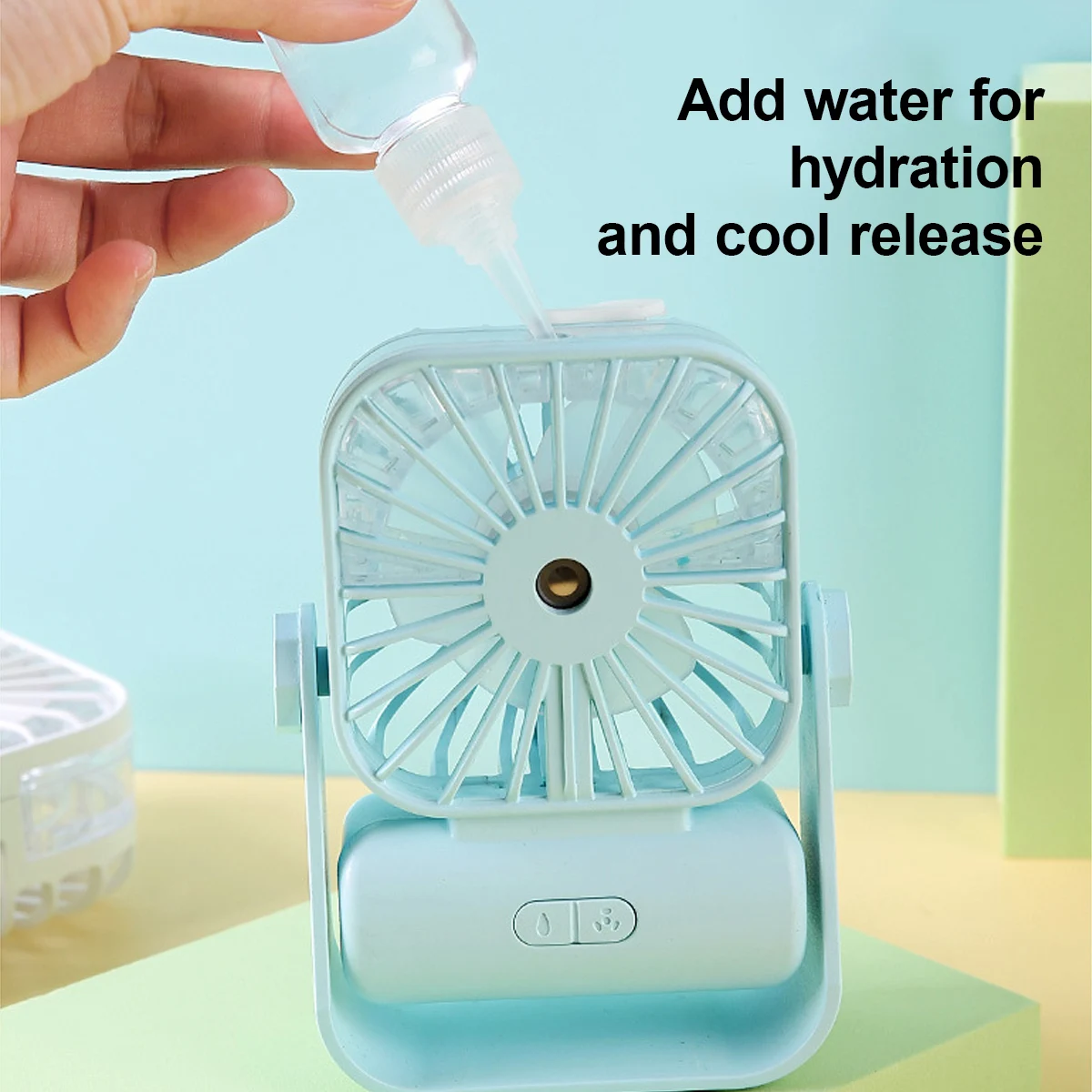 Handheld Fan Mini Air Conditioner USB Rechargeable Portable Humidifier Mist Cooler Cooling Spray Humidifier Fan for Home/Office