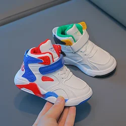 Moda dziecięca High-top chłopięce buty sportowe typu Sneakers dziewczęce buty oddychające sportowe buty do biegania lekkie buty do chodzenia na co dzień dziecięce