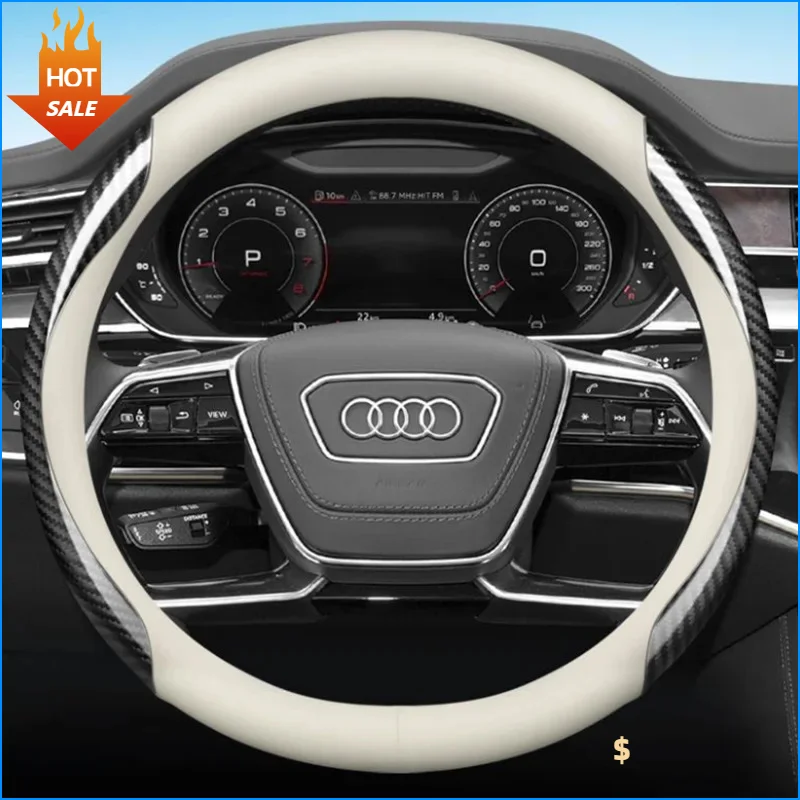 

Car Steering Wheel Cover for Audi A4 A5 A8 Q3 Q4 Q7 Q8 R8 RS3 RS S5 S8 e-tron GT A6 Q5 RS4 RS5 RS6 RS7 S6 S7 TTS TT 2022 2023