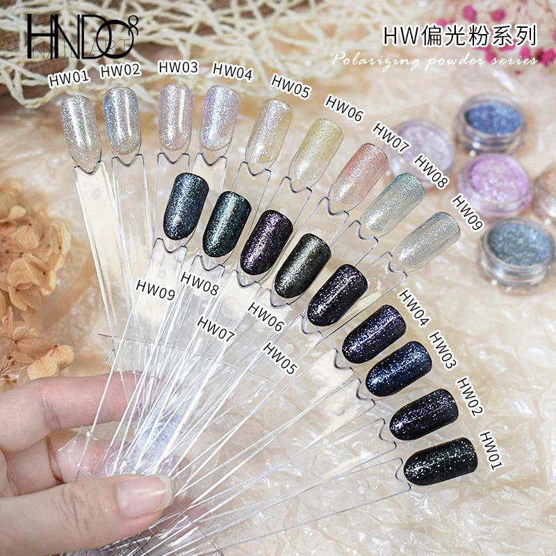 HNDO-polvo para uñas resistente a disolventes, esmalte de Gel mixto, arte de uñas, diseño de manicura profesional, pigmento, decoración de polvo, serie HW