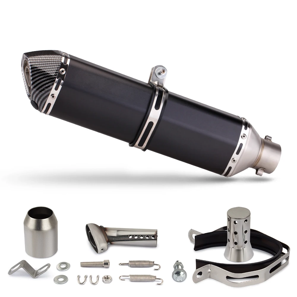 Motorcycle Exhaust Stainless 470mm Hexagon Muffler with DB killer Tail Pipe 51mm For F850GS C650 SPORT C600 GT NINJA7 MT03 GSX8S