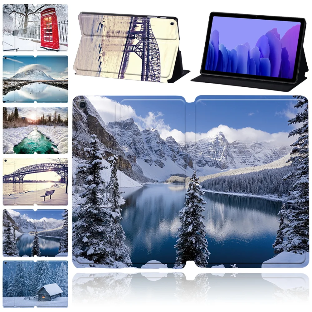 

For Samsung Galaxy Tab A8 10.5/A7 Lite 8.7" T220 T225/tab A7 10.4 T500 T505/Tab A 8.0" T290 Snowview Print Funda Tablet Cover