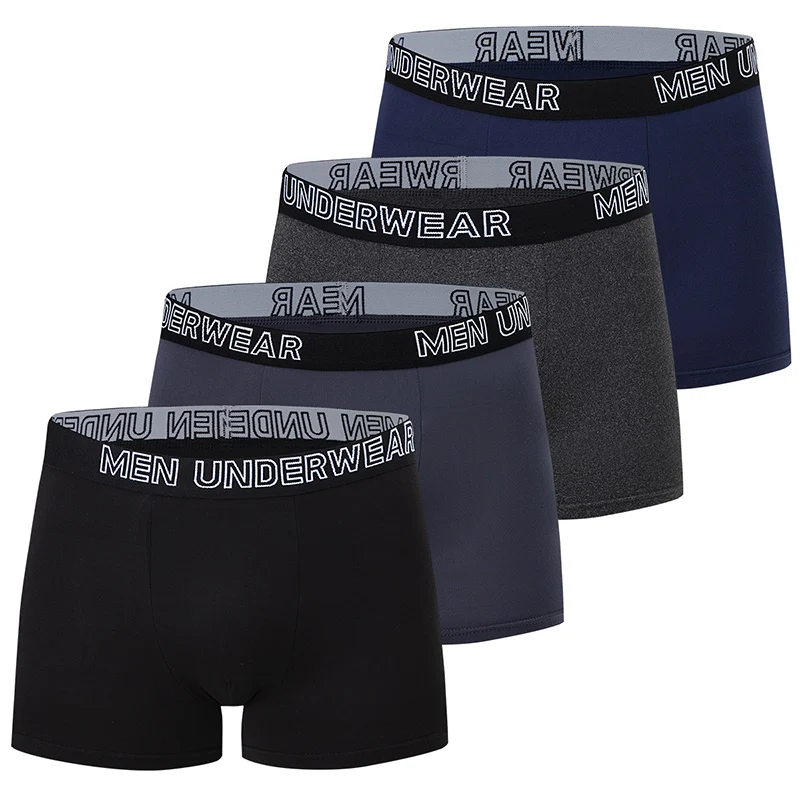 4/10 Piece Men's And Teenagers' Four Season Black Basic Versatile Elastic Waisted Underwear Boxer Shorts Plus Size Sport Shorts image 3