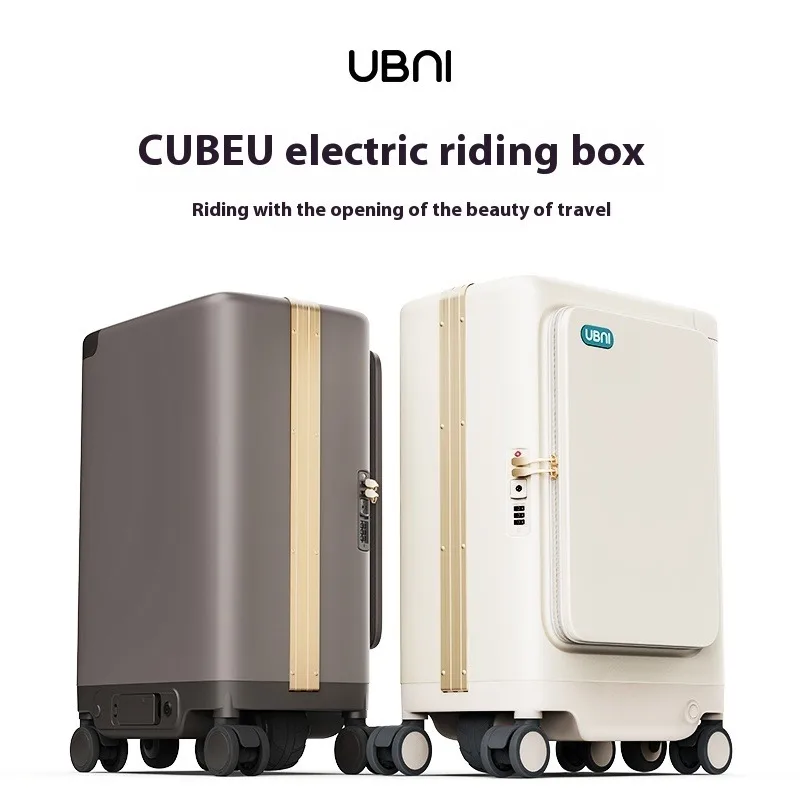 2025Lightweight Portable Cycling Electric Luggage Trolley Fashionable Intelligent Travel Boarding Box Spinner Adults Sitting PC