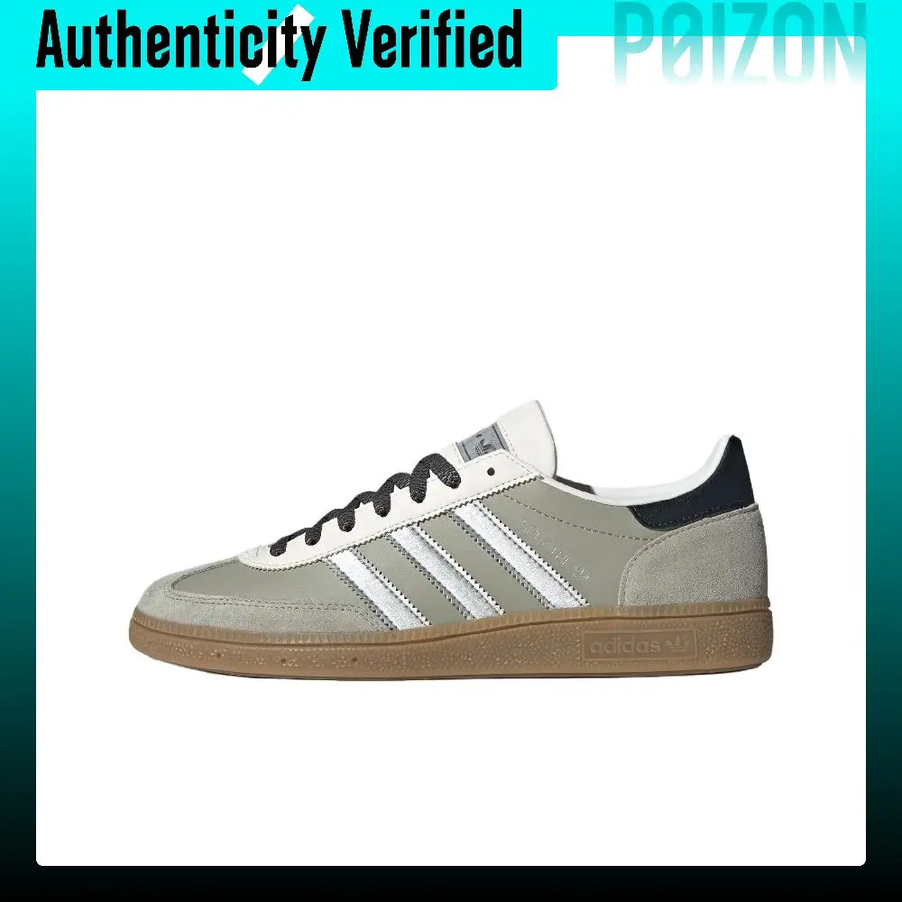 Adidas Originals HANDBALL SPEZIAL Leather Abrasion Resistant Low top Skateboard Shoes Unisex Gray JR4498