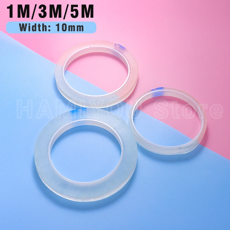 

1/3/5M Nano Tape Double Sided Tape Transparent Reusable Waterproof Adhesive Tapes Cleanable Kitchen Bathroom 1mm Thickness