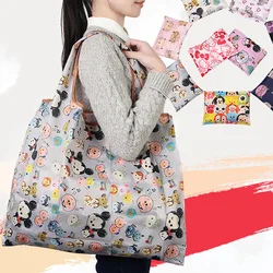 Disney cartoon folding shopping bag Mickey mouse bag storage High capacity handbags green tote bag hand girl shoulder bag