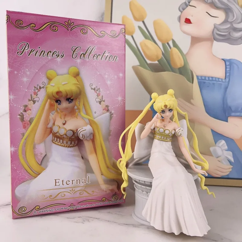 

New Kawaii Anime Sailor Moon Series Sitting Posture Model Cute Creativity Cartoon Character Exquisite Figure Toy Women Gift