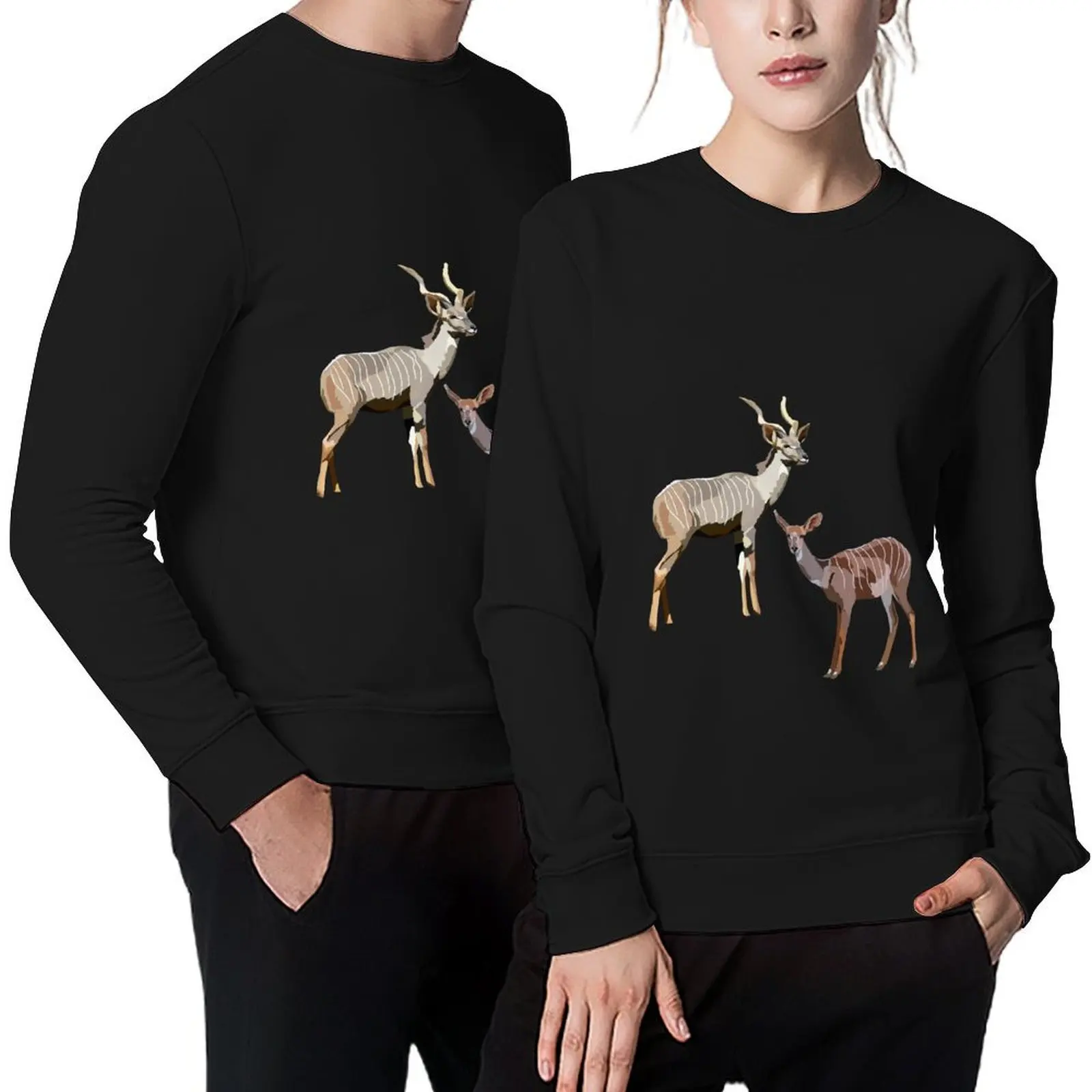 

L is for Lesser Kudu Pullover mens clothing korean style clothes autumn men's winter sweater new sweatshirt