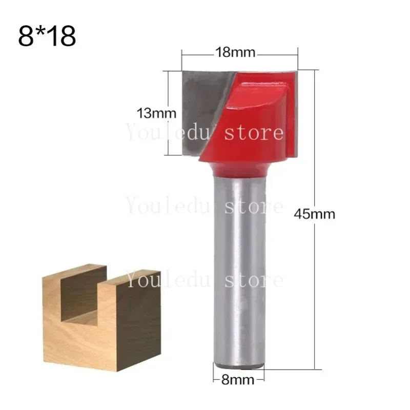 8mm Shank Cleaning Bottom Router Bits Diameter Carbide Cutters For Wood Tools Milling Cutter Woodworking Surface Planing Router