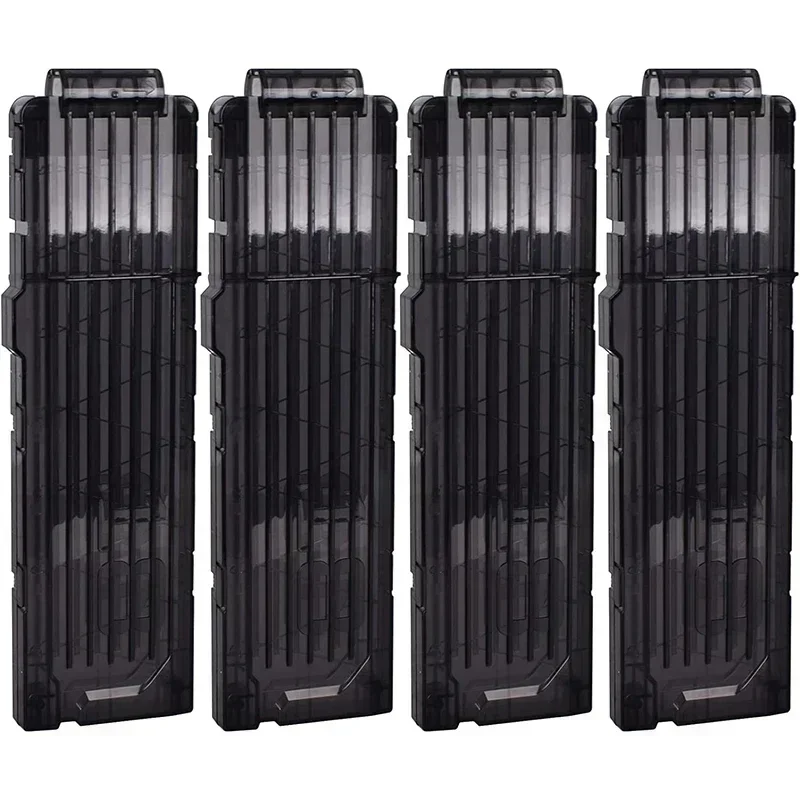 Clips de fléchettes souples HOT1/4 pièces, Clips de recharge rapide à 18 fléchettes, Clips de magazines pour pistolet à fléchettes jouet Nerf (noir)