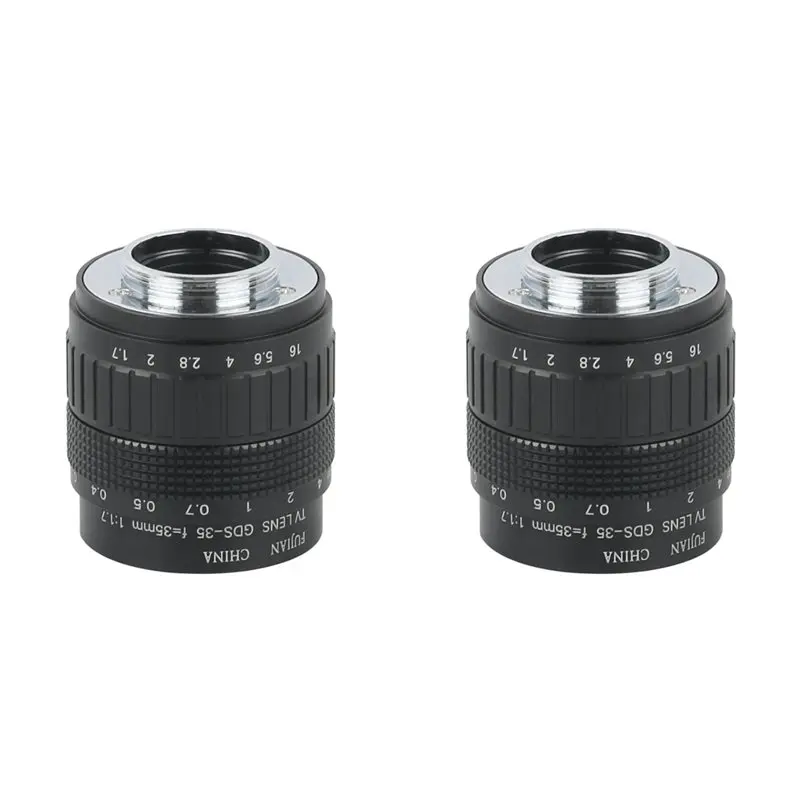 M11K-2Pcs 35Mm CCTV Lens C Mount TV Movie Lens For -Compatible USB Industrial Digital Video Microscope Camera