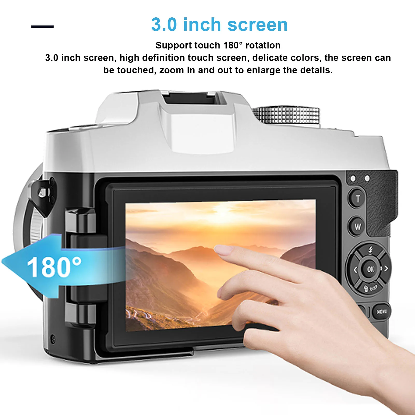 Camera WiFi 6K 84MP Digital Camera 1500mAh Flash 18X Zoom Autofocus with Lens  Lens Hood Shoulder Strap for Recording Video