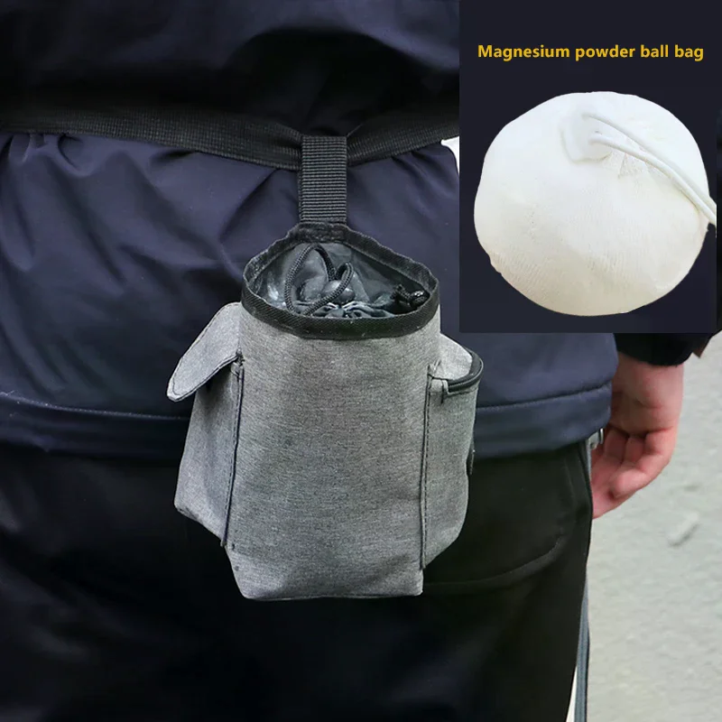 Ice Climbing, Rock Climbing Magnesium Powder Bag, Bars Accessory, Gymnastics Essential, Non-Slip Pouch, Secure Storage Wai