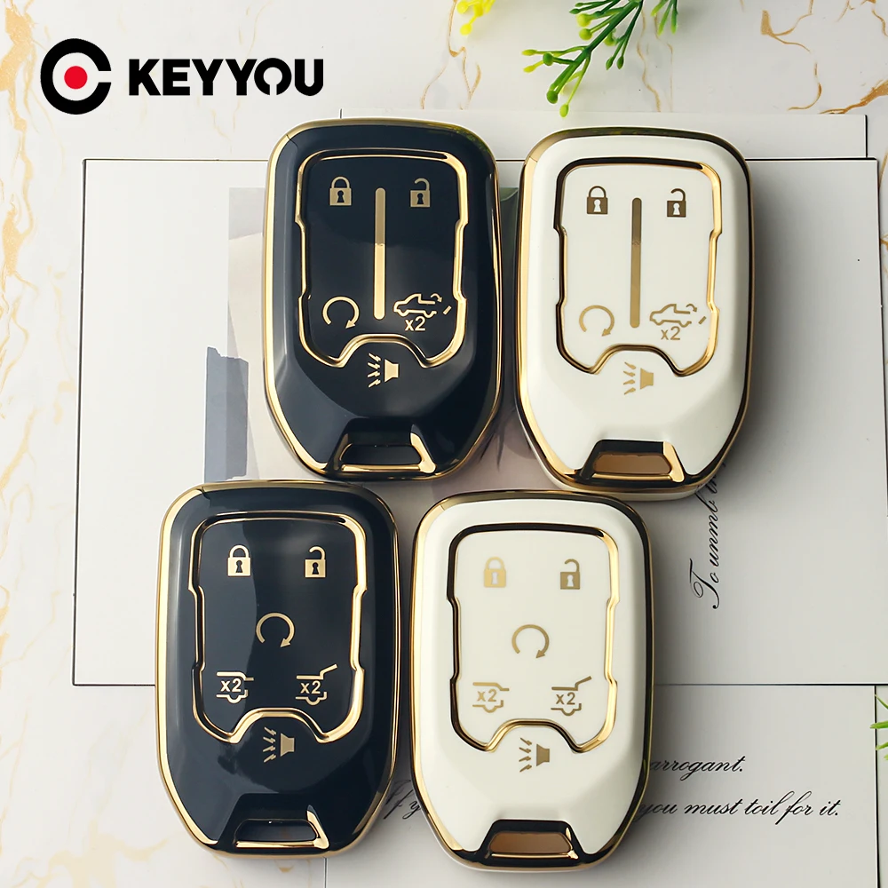 KEYYOU Neu für CHEVROLET Silverado GMC Sierra 1500 2500HD 3500HD Terrain Acadia 2020 2021 2022 TPU Auto Schlüssel Fall Schützen Abdeckung