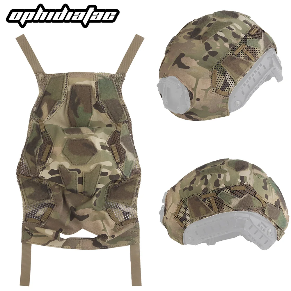 

OPHIDIANTAC Breathable Paintball Helmet Cover with Protective Mask – Essential Accessory for Airsoft and Outdoor Shooting Activ