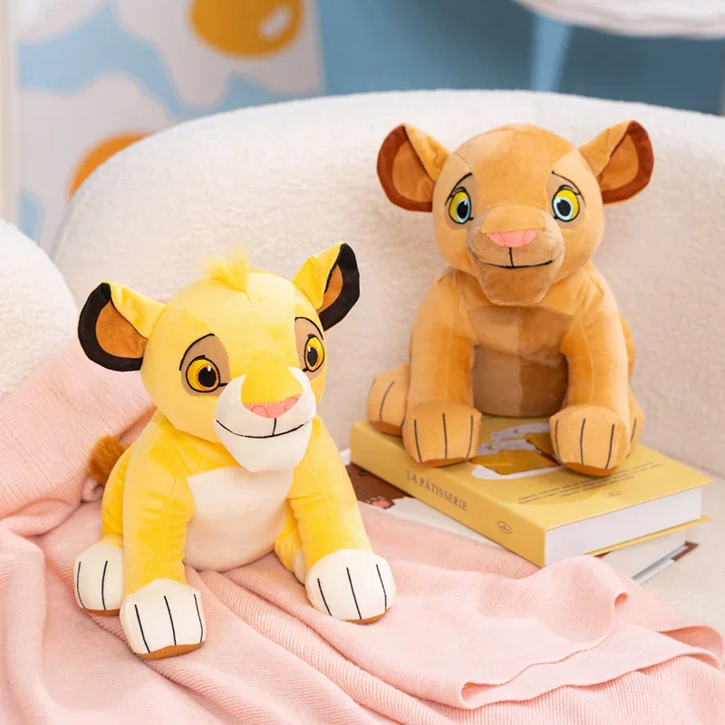 Kawaii Lion King Cub Plush Doll Bright Yellow Simba Brown Nala Stuffed Toy Vivid Embroidery Face Cartoon Decor Gifts.