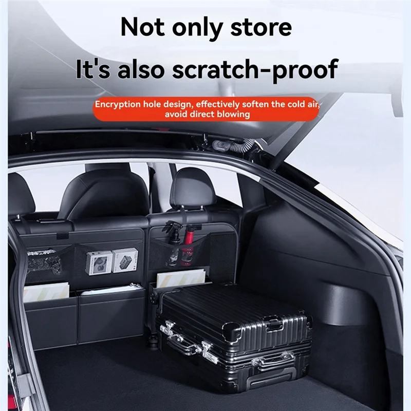 

Прочная защита спинки сиденья автомобиля для Tesla 2021-2025 Model Y Juniper, кожаные карманы для хранения, кожаный багажник, многофункциональное заднее сиденье S