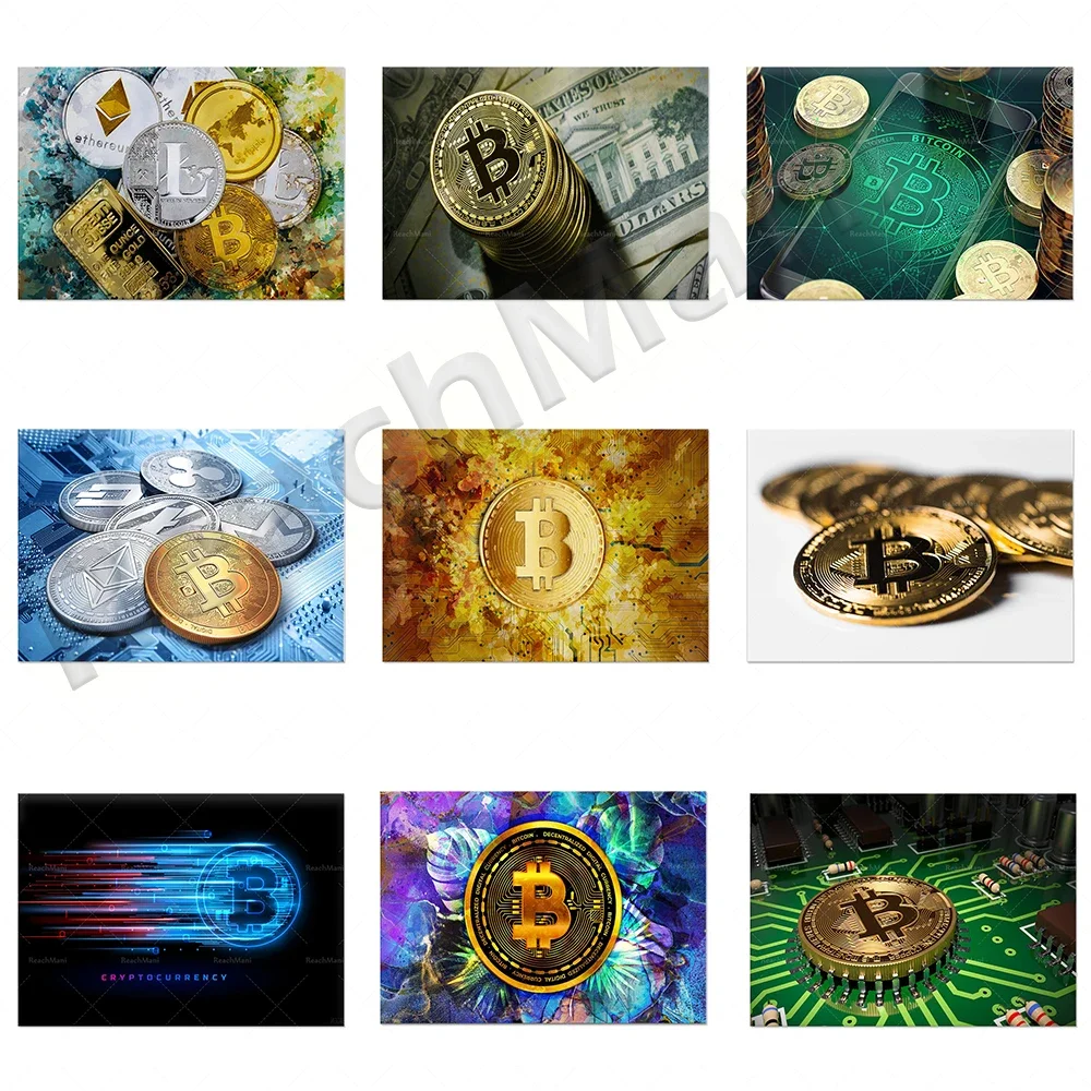 

Cryptocurrency Bitcoin Money Canvas Wall Art Decoration Mining, Coin Encryption, Bitcoin Printing Decoration Printing Poster