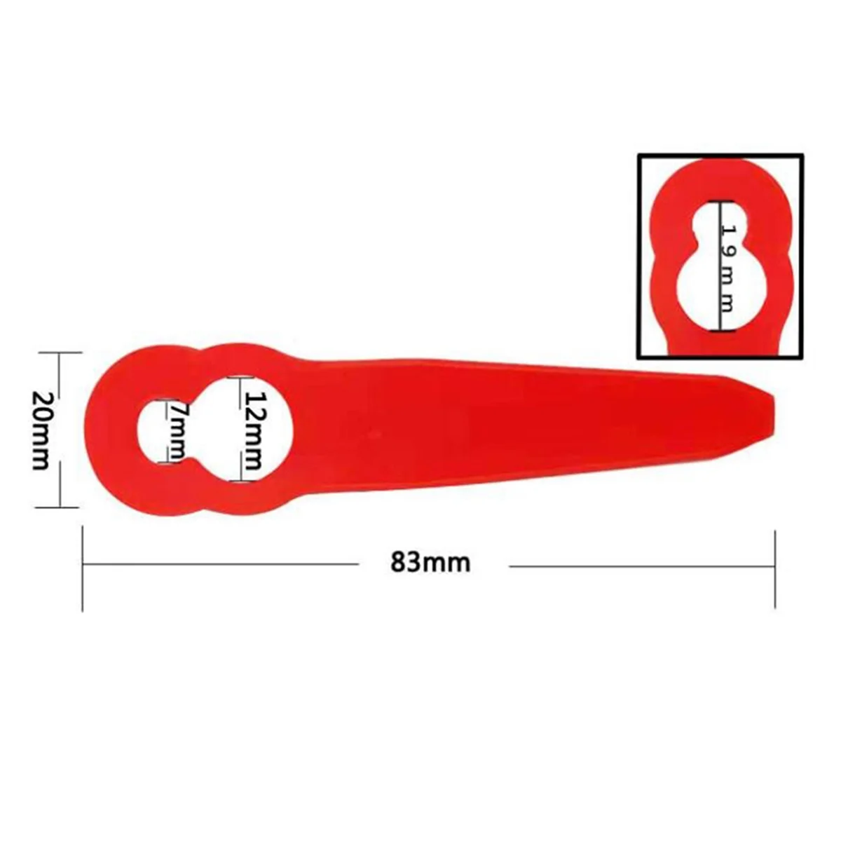 Lâminas de substituição de plástico Acessórios para Polycut Grass Cutter, 2-2 45 Cortador de grama, 120pcs