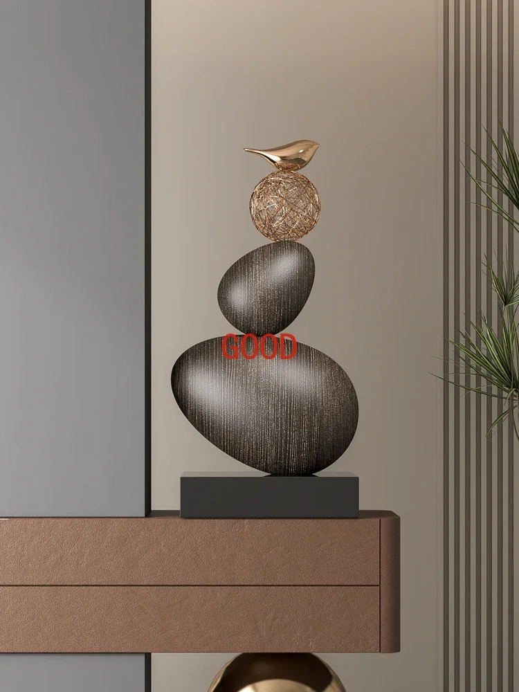 

Creative Pebbles Equilibrium Shape Sculpture Office Living Room Stone Operate Fortune Seeking Feng Shui Decor Statues Home Decor