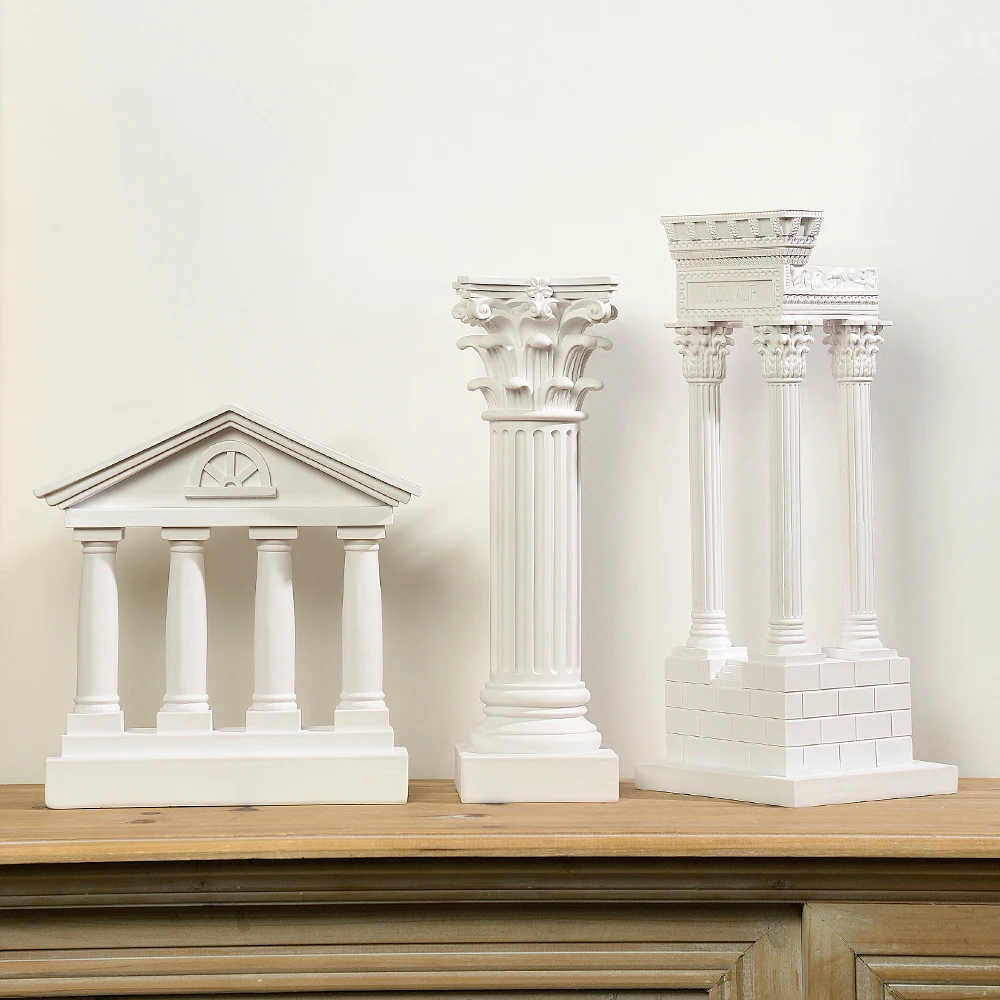 Greek Ancient City Temple Architectural Model Decorative Ornaments Home Living Room Bogu Rack Office Resin Sculpture Furnishings