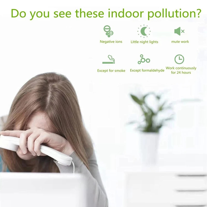 ไอออนลบเครื่องกรองอากาศ Plug-In,แบบพกพาขนาดเล็กเครื่องกำเนิดไฟฟ้าไอออนลบลบกลิ่น,มลพิษ,ควันและอื่นๆ EU Plug