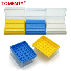 Dental Bur Holder 24 Holes Plastic Sterilization Box Disinfection Carbide Burs Block Drills Case Box for Dentist Lab Equipment