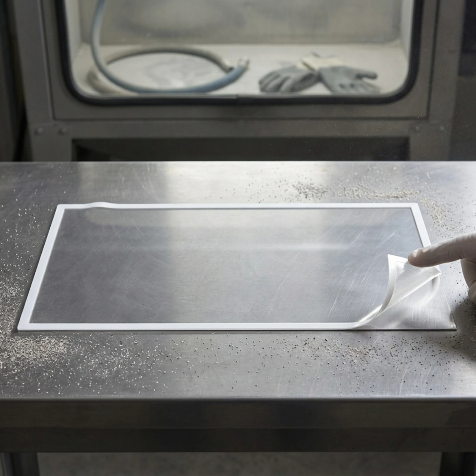 Sandblasting Cabinet Window Protector Clear Blast Cabinet Lens Cover Safeguarding Film with Adhesive Backing Flat