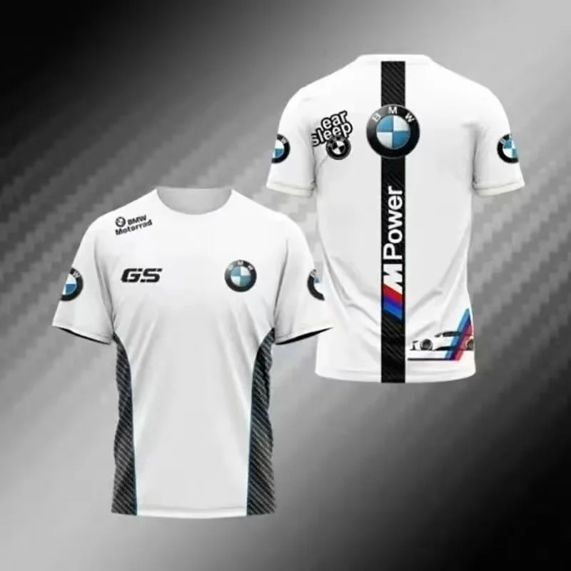 

Summer 3D Printed BMW Breathable Quick Drying T-shirt Men's Motorcycle Racing Suit Round Neck Oversized Comfortable Top