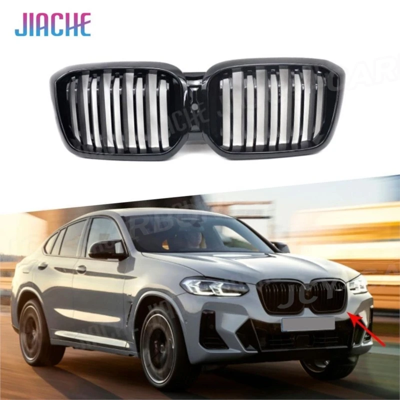 

JCYECF Gloss Black Front Racing Grille For BMW X3 X4 G01 G02 2022+ Bumper Grilles Car Styling Replacement