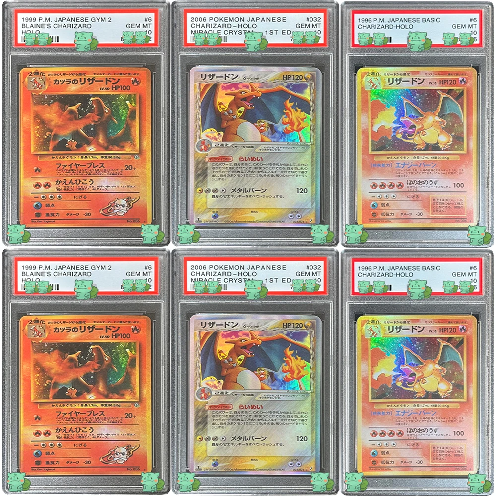 

1999 Diy Ptcg Game Collection Card Japanese Gym 2 Blaine's Charizard Holo 032/6 Gem Mt 10 Card Flash Holographic Label Gifts