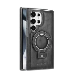 Luxury Leather Folding Lnvisible Holder Magnetic Phone Case For Samsung Galaxy Z Fold 6 5 4 3 7 Stand Shockproof Magsafe Cover