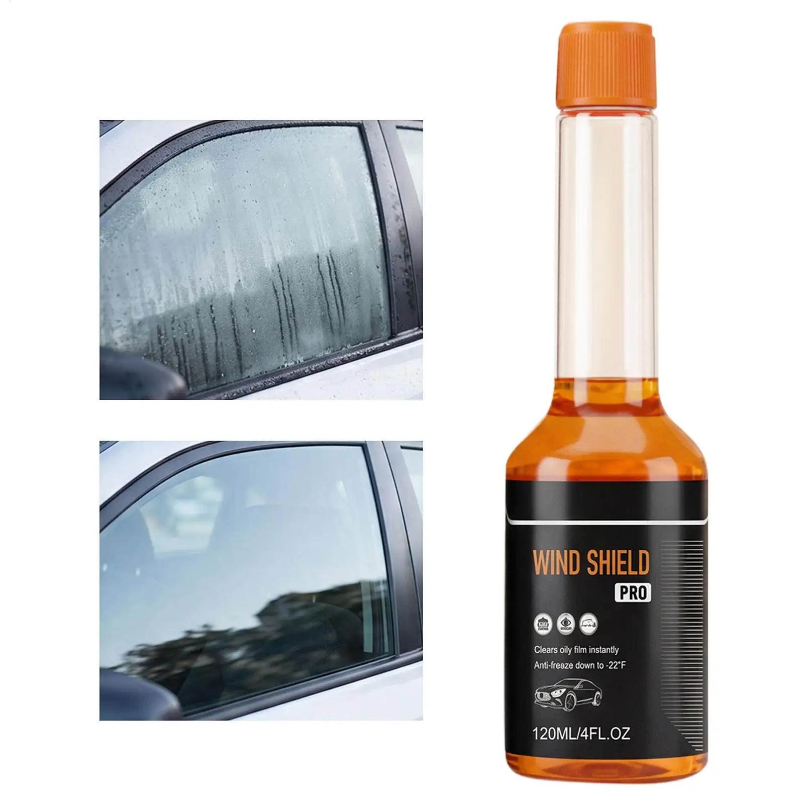 Windshield Oil Film Remover 120ml Auto Window Anti-Freeze Cleaning Agent Car Glass Cleaner Solution for Driver Traveler Fleet