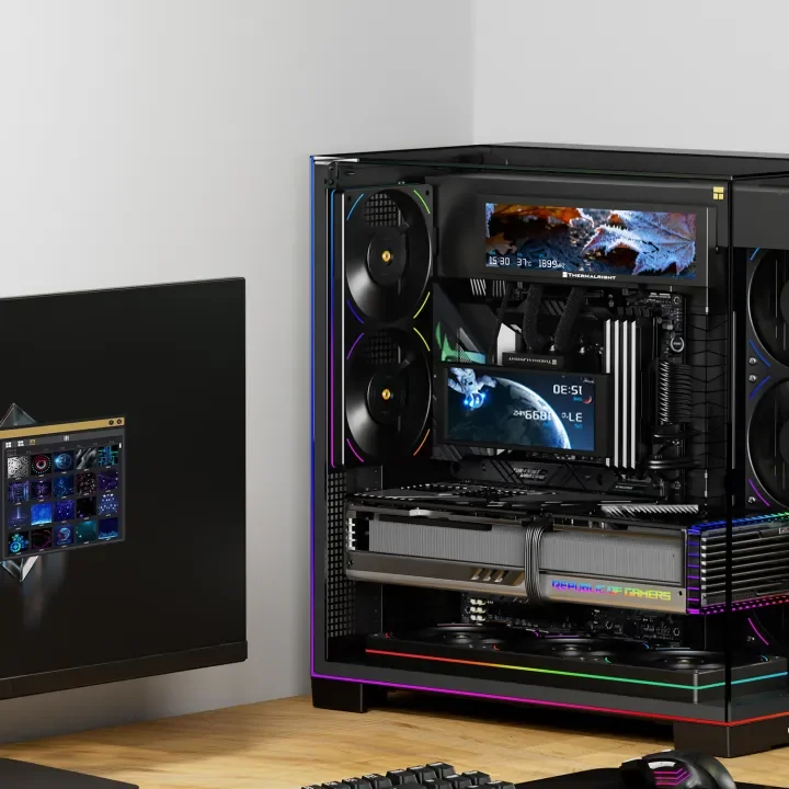 شاشة كمبيوتر شخصي Thermalright Trofeo Vision LCD AIO مقاس 9.16 بوصة، شاشة USB من النوع C لموضوعات DIY لحافظة ألعاب الكمبيوتر/مبرد وحدة المعالجة المركزية