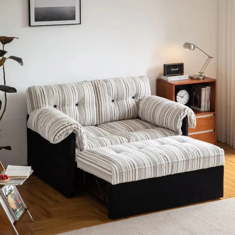 Modern dual-purpose retractable folding sofa bed, multi-functional flat bedroom, living room hotel