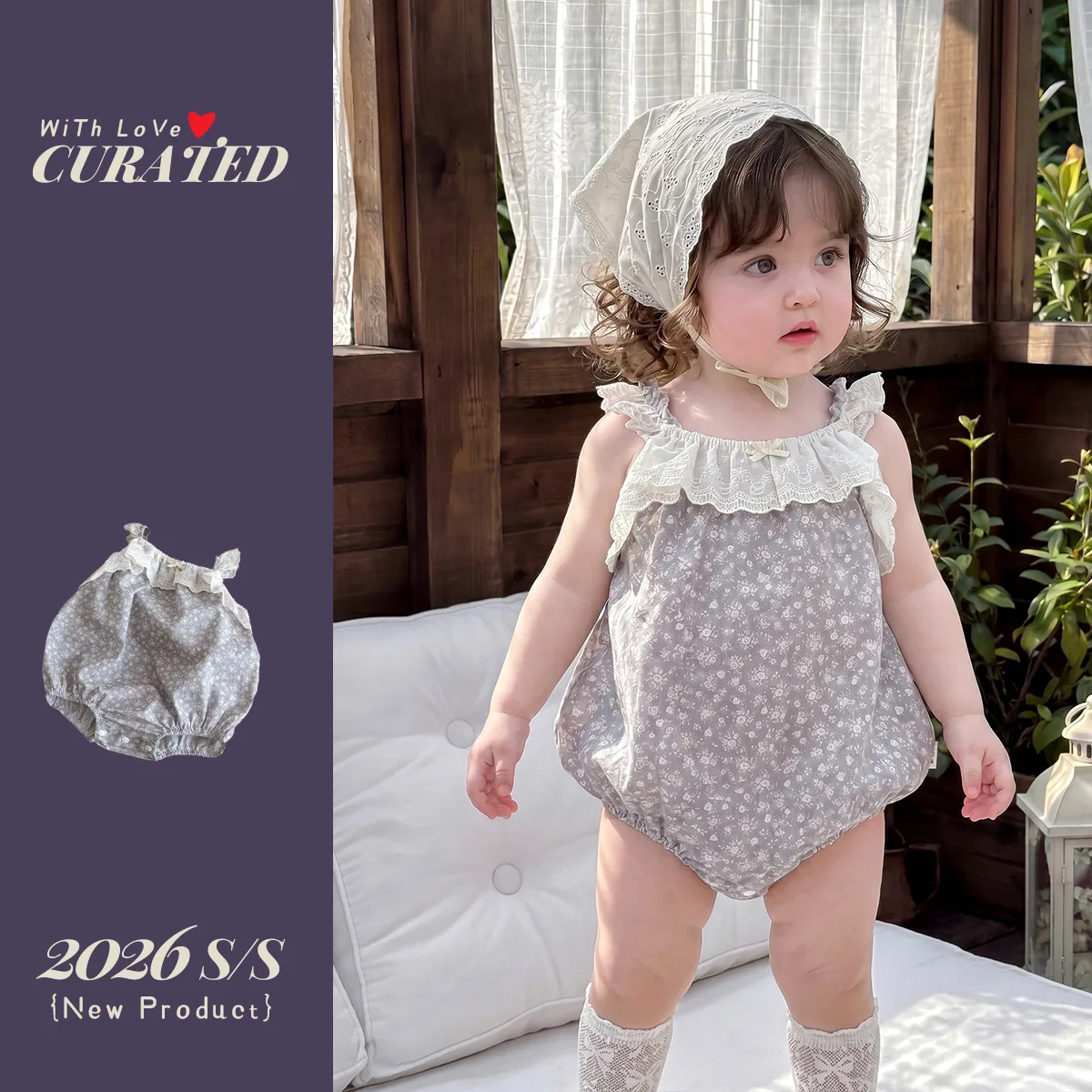 1-year-old Baby Sweet Fart Clothes for Girls Thin Cotton Suspender Triangle Romper Clothes Summer Jumpsuit for Baby Class A