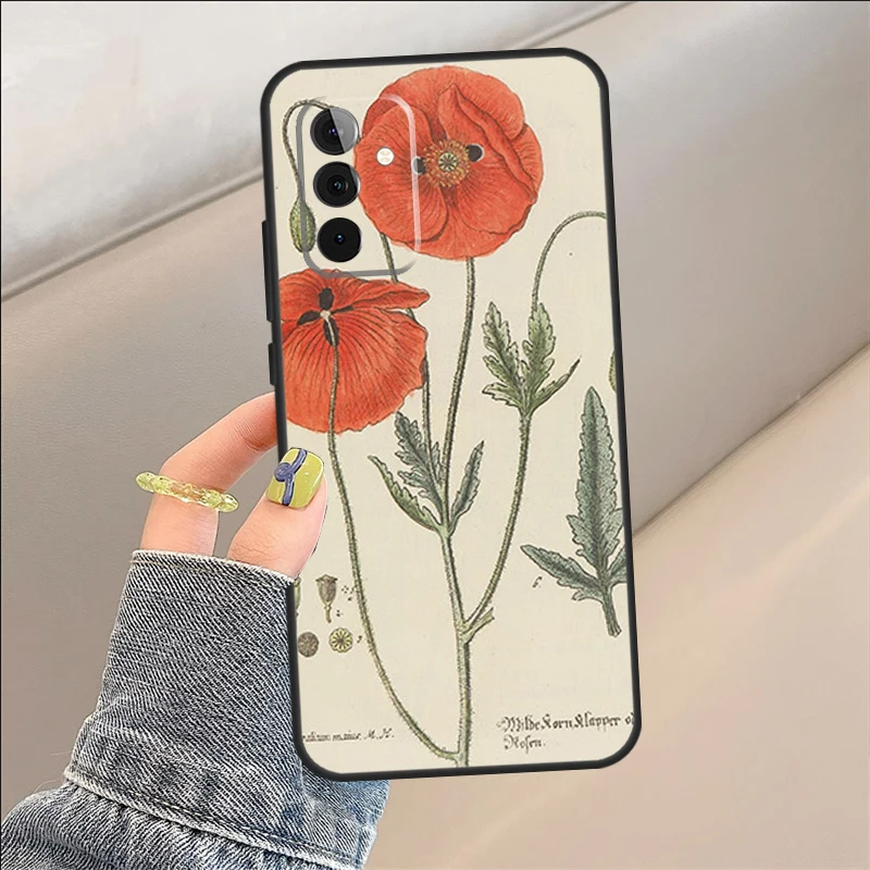 Botanical Drawings Flowers Capa For Samsung Galaxy A52 A32 A12 A14 A24 A34 A54 A51 A71 A73 A53 A33 A23 A13 A21S Case