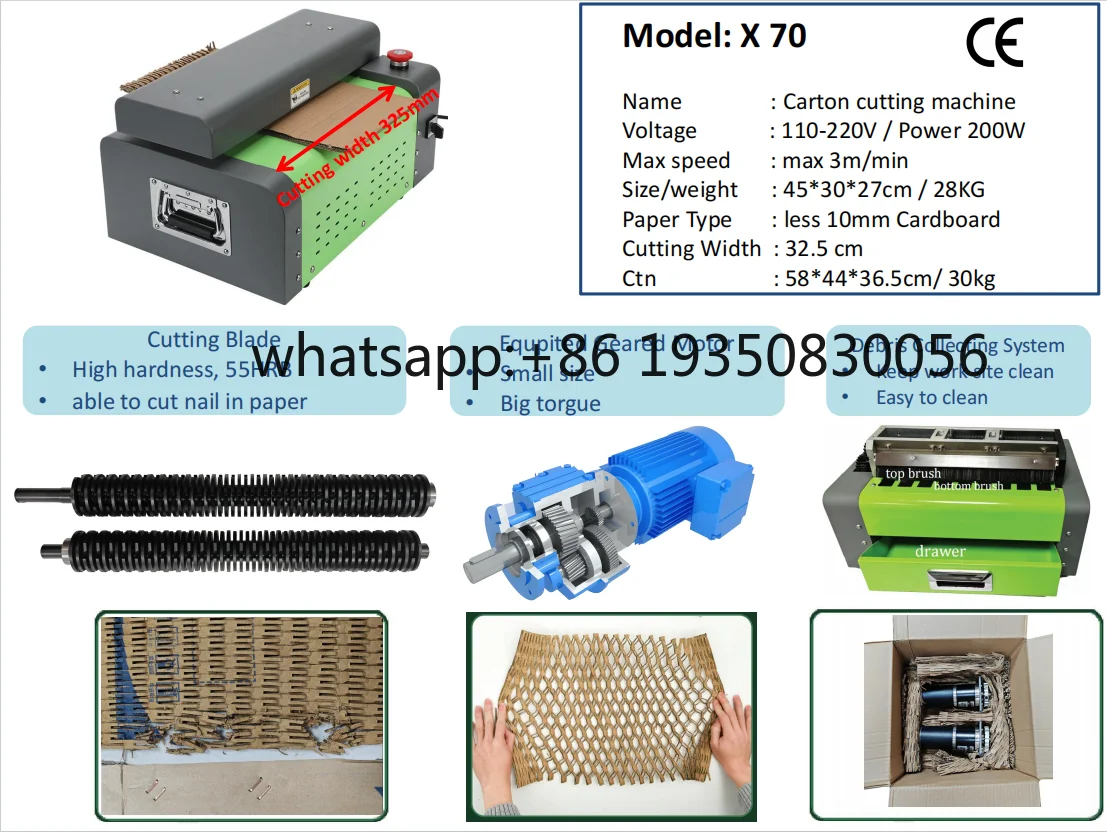 Straight Paper Shredder Machine Recycling Carton Box Cutting Shredding Paper Cushion Machine Cardboard Shredder for Packing