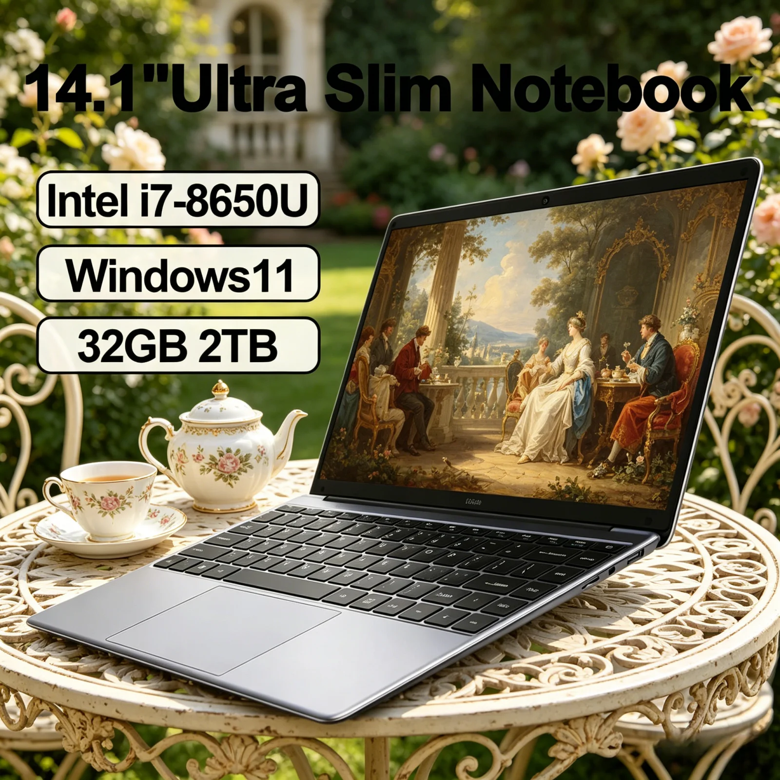 

Premium LENO 14.1 Inch Ultra Slim PC, Intel i7 8650U Chip, 32GB 2TB, 1920*1080 HD, Business Gaming Notebook