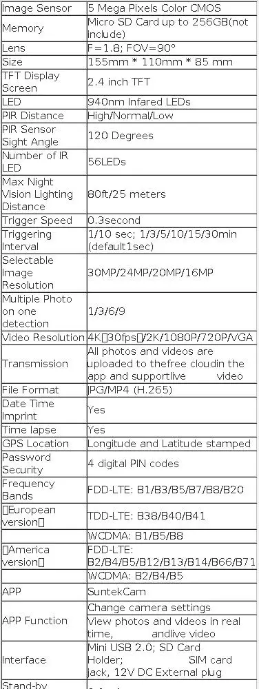 4K 120MP 4G Tracking Hunting Camera with Night Vision APP Control SMTP 8000mAh Lithium Battery for Wildlife Reconnaissance
