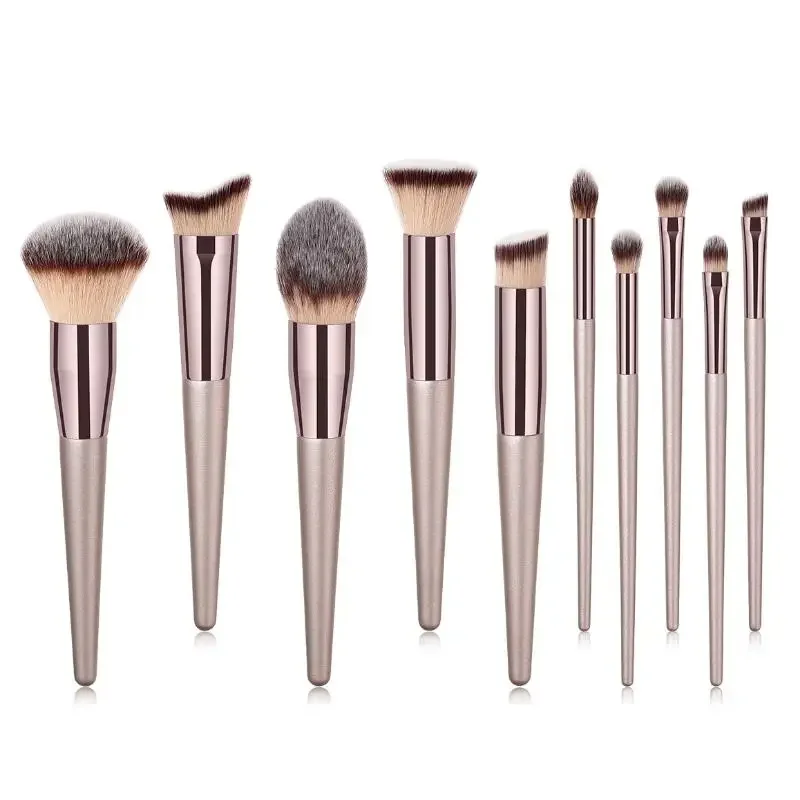 1pcs Makeup Brushes Champagne Gold Premium Synthetic Concealers Foundation Powder Eye Shadows Makeup Brushes brochas maquillaje