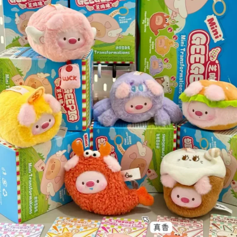 

Geegeepig Mini Transformations Series Blind Box Plush Pendant Gift Trendy Collectible Figurine Fluffy Keychain Bag Decoration
