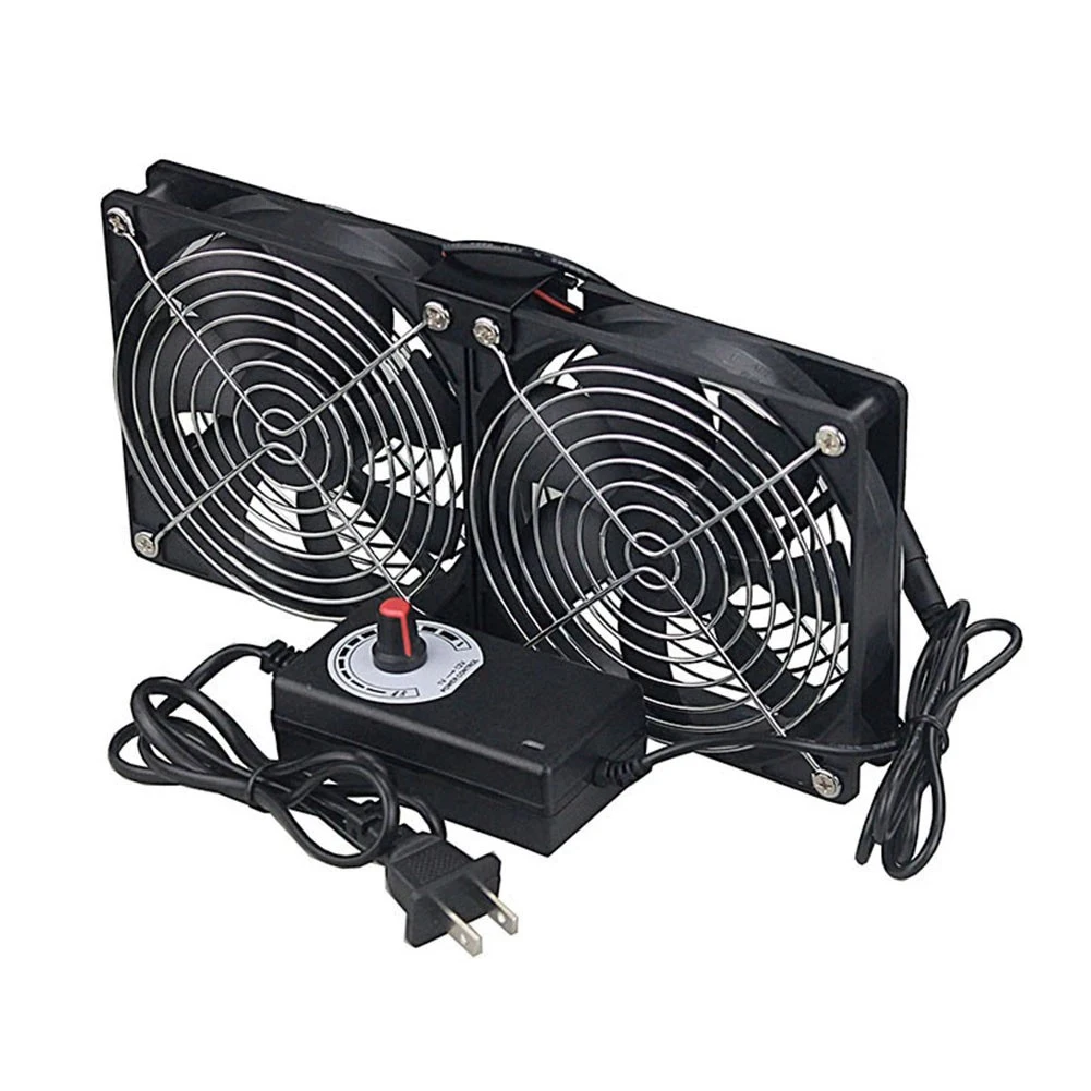 1x 12cm 2700RPM Cooling Fan With Controller Chassis Workstation Cabinet Radiator Cooler Fan With Metal Mesh Covers