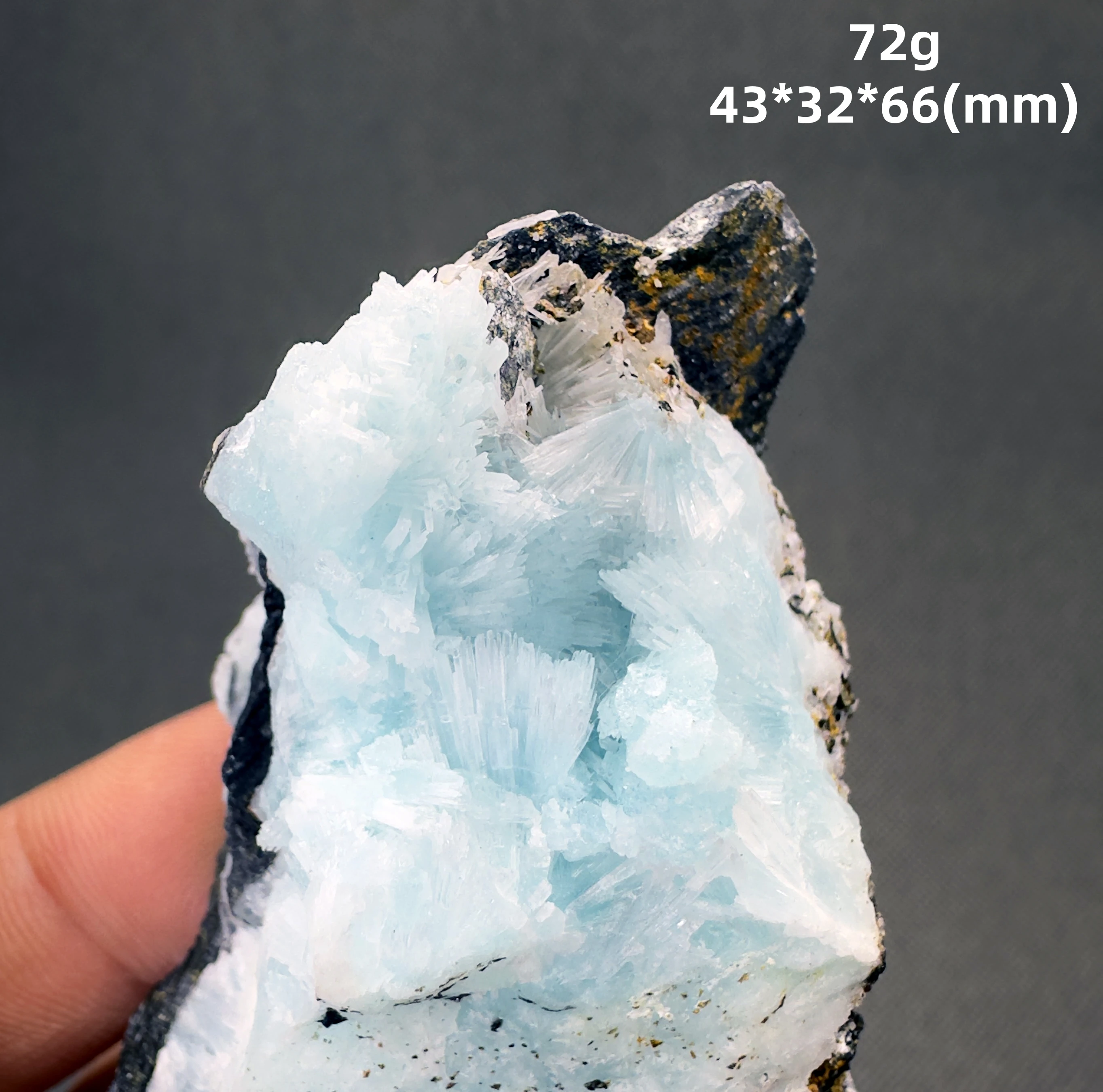 Natural Blue Aragonite minerals specimen + healing quartz crystals and stones rock gemstone