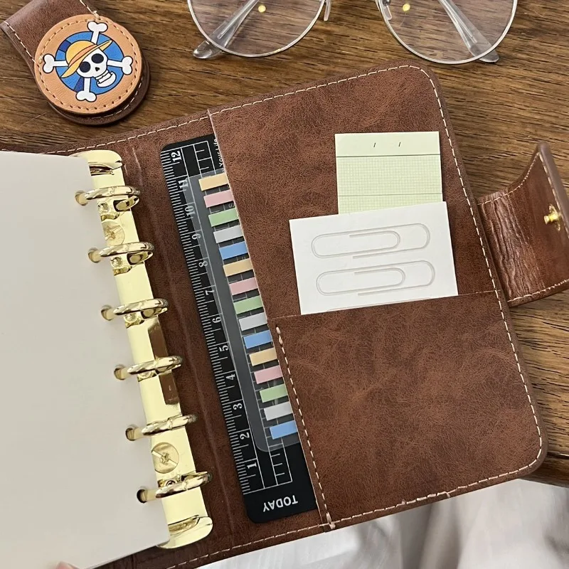 One Piece A7 Notebook Anime Peripheral Leather Cute Personality Kawaii Loose-leaf Accounting Book Diary Holiday Gift Wholesale view 6
