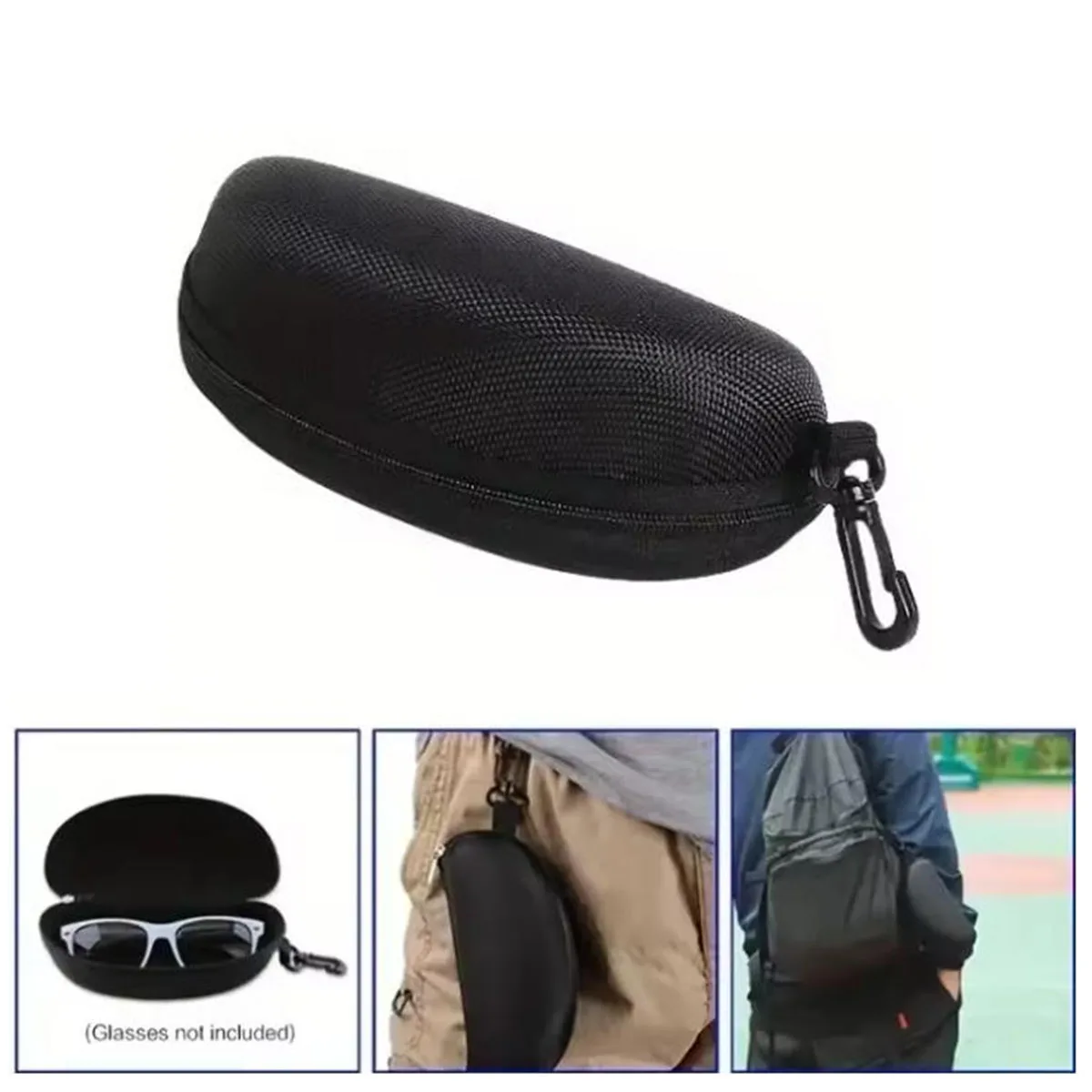 Black Eyeglass Case Hard Shell Sunglasses Case Protective Glasses Holder Box Portable Storage Organizer For Men Women Travel