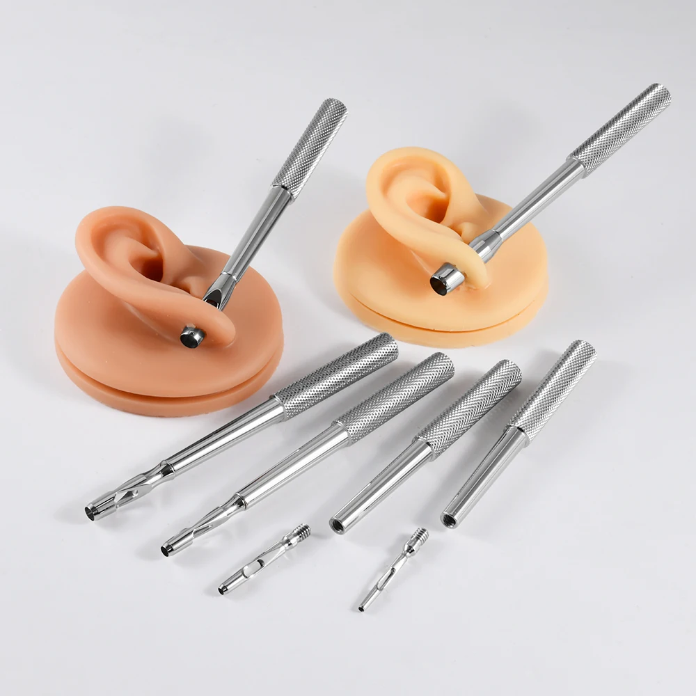 316L Surgical Steel  Dermal Punch For Skin Dermal Anchor Ear Hole Expansion Piercing Embedding Tools 1.5-6mm Replaceable Top